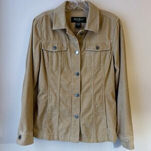 Eddie Bauer Corduroy Blazer Jacket Women's Small Beige Western Casual Cowgirl
